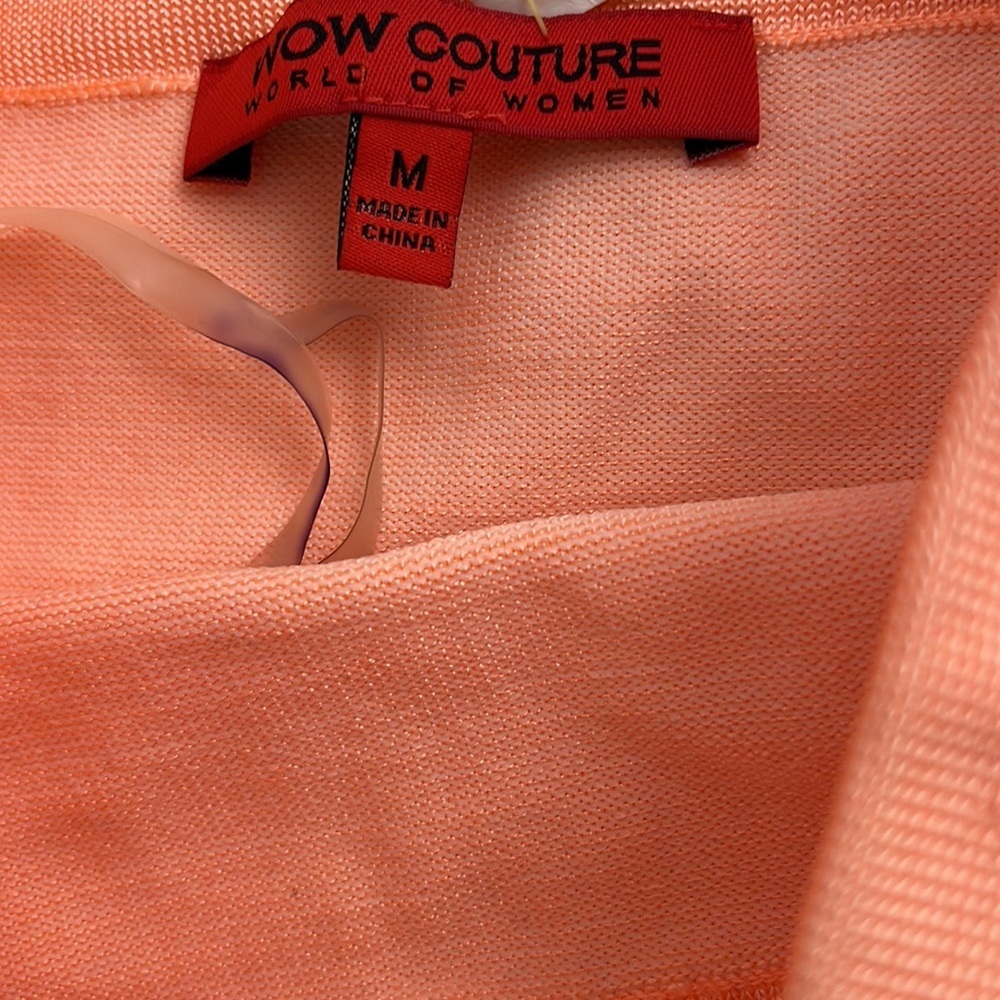 WOW couture neon peach stretch pencil skirt - Picture 6 of 8